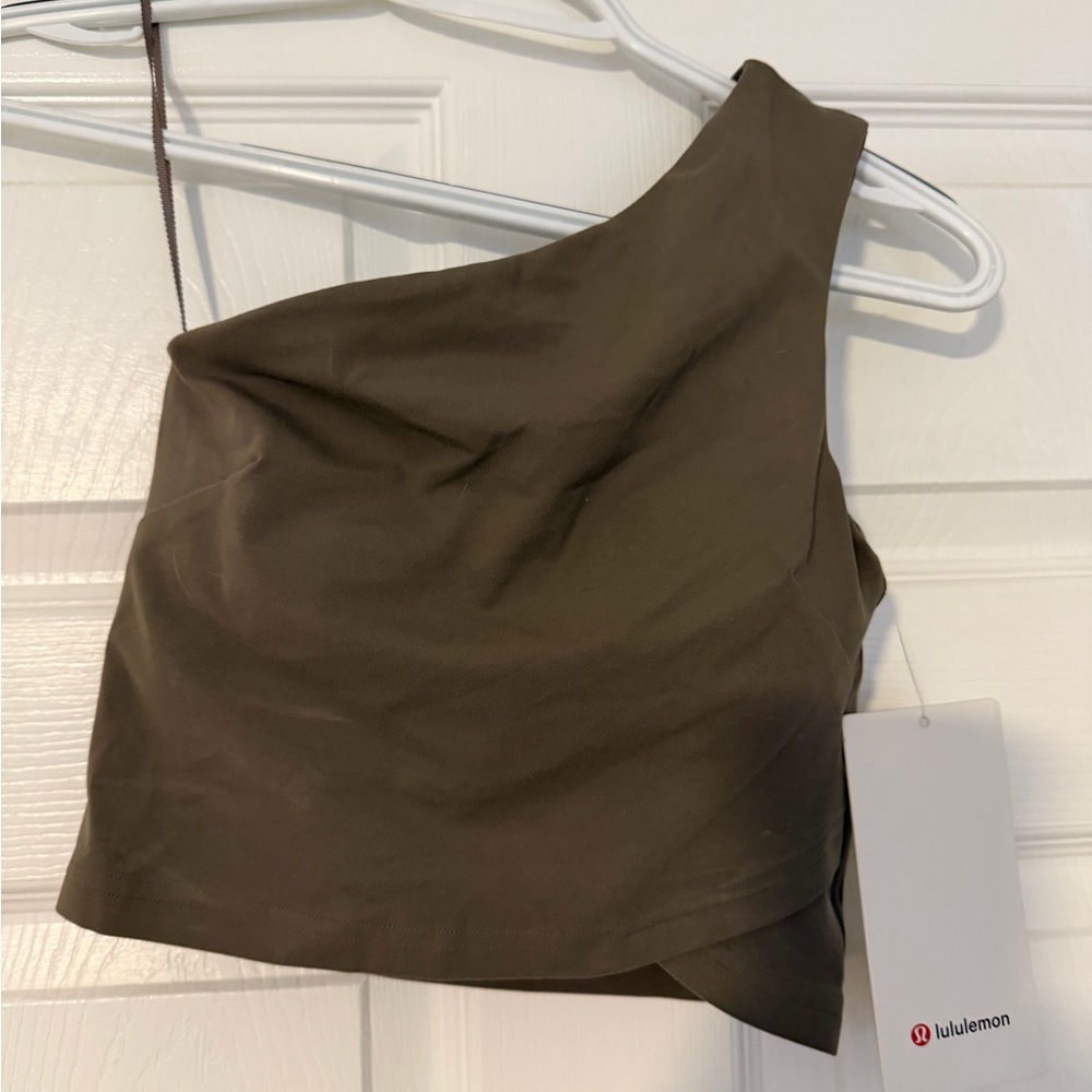 Lululemon Athletica Taupe One-Shoulder Top